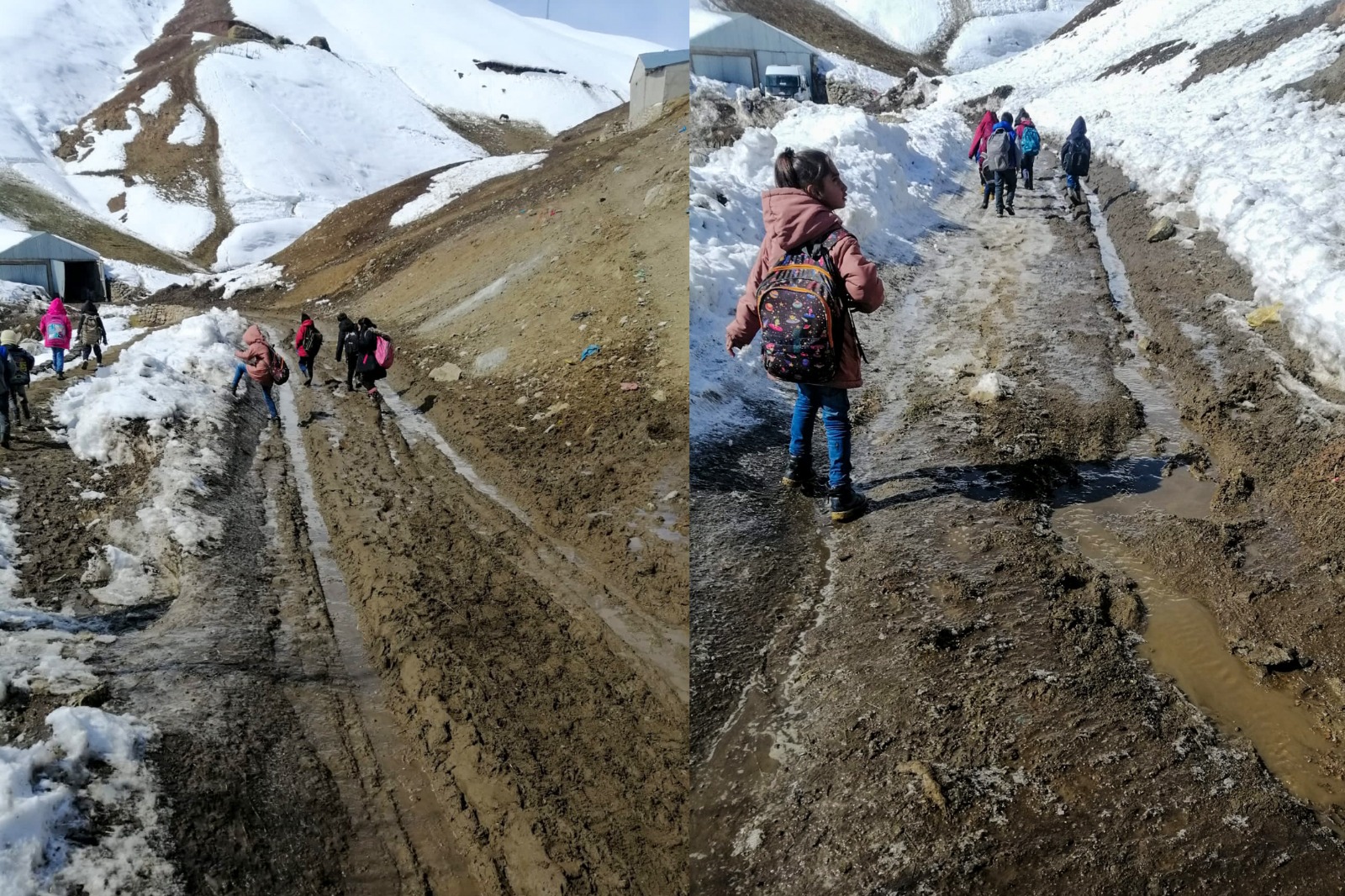 Büyükşehir Belediyesi mezradaki okulun yolunu yaptı