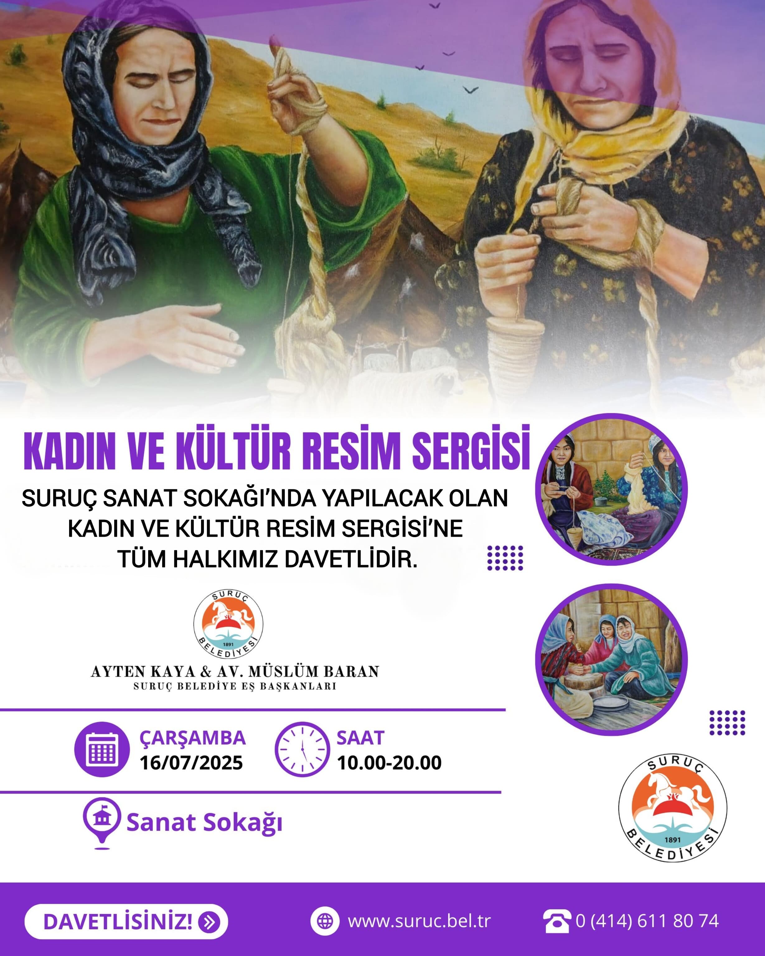 SURUÇ BELEDİYESİ’NDEN “KADIN VE KÜLTÜR” TEMALI RESİM SERGİSİ
