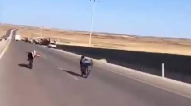 Şanlıurfa'da Motosiklet Yarışı Kamerada